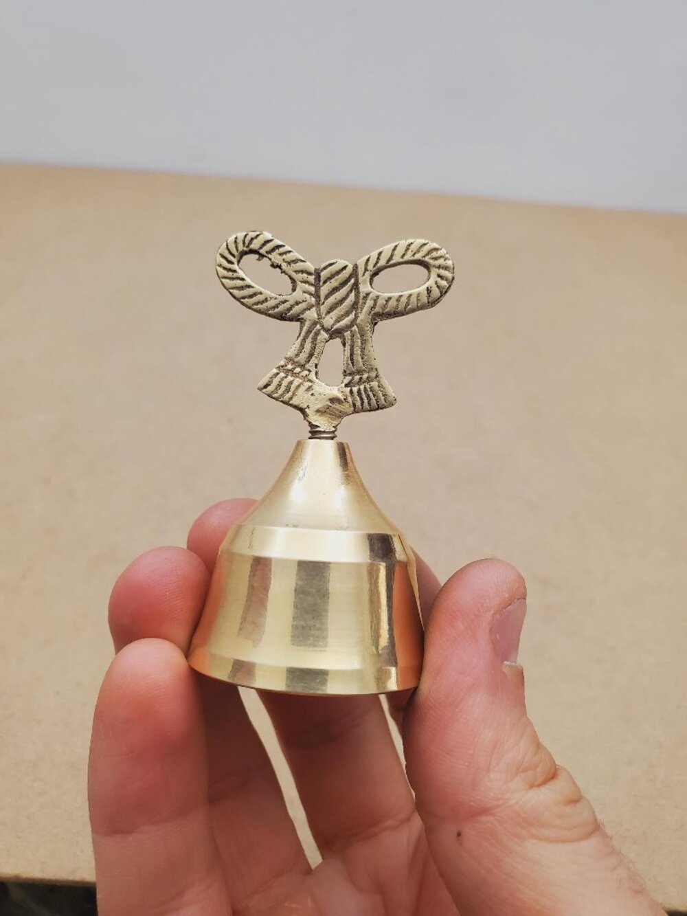 Vintage Brass Hand Bell - Handheld Solid Brass Bell with Charming Tone - Home